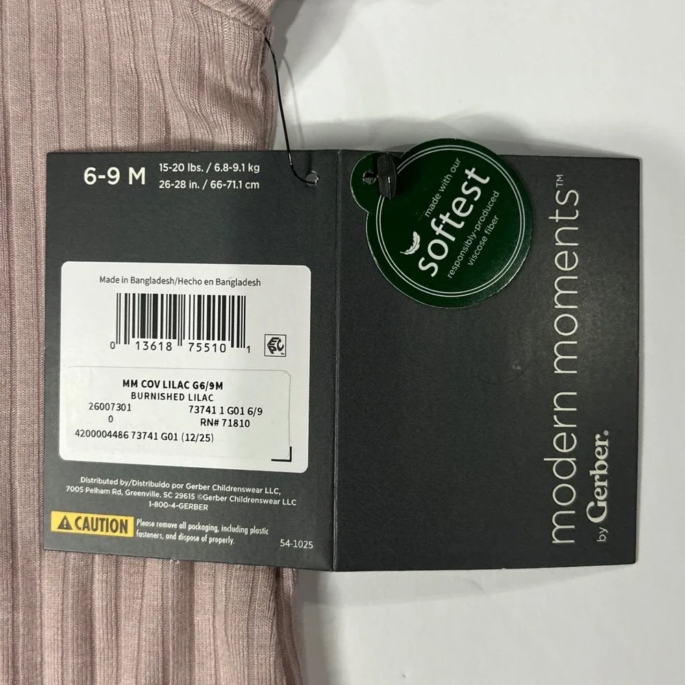 Modern Moments by Gerber Wonder Nation Sleeper Romper Pink Lilac Floral 6-9M 3Pk